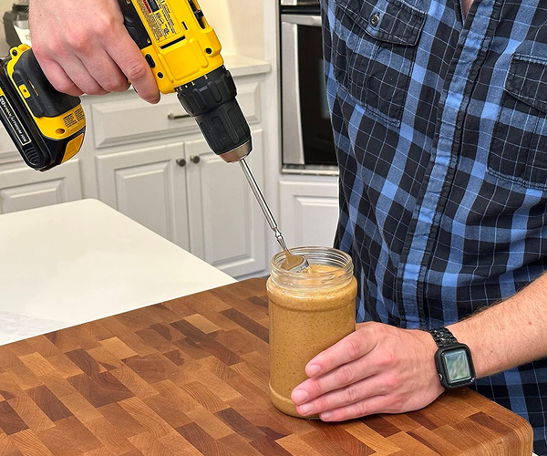 Fork Drill Bit Peanut Butter Mixer