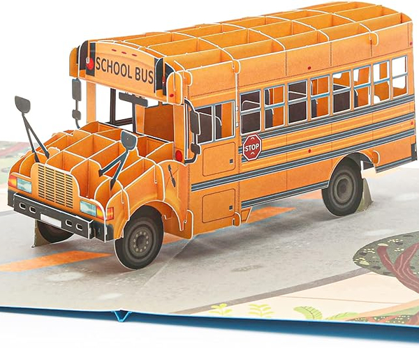 3D Pop Up Bus Driver Thank You Card