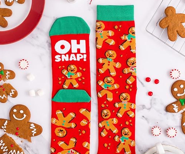 Oh Snap Funny Gingerbread Man Socks