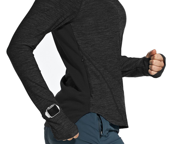 Winter Running Top with Watch Cut Out