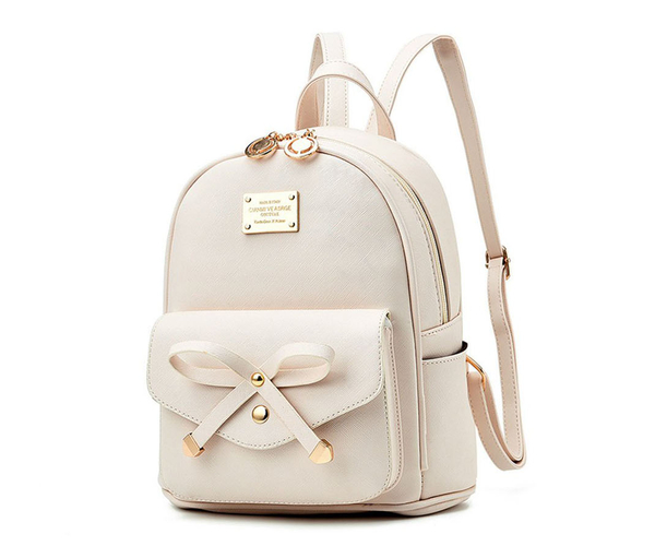 Bowknot Leather Backpack
