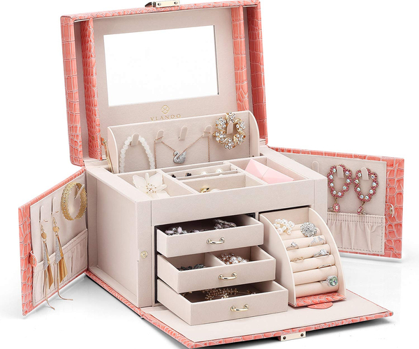 Faux Leather Jewelry Box