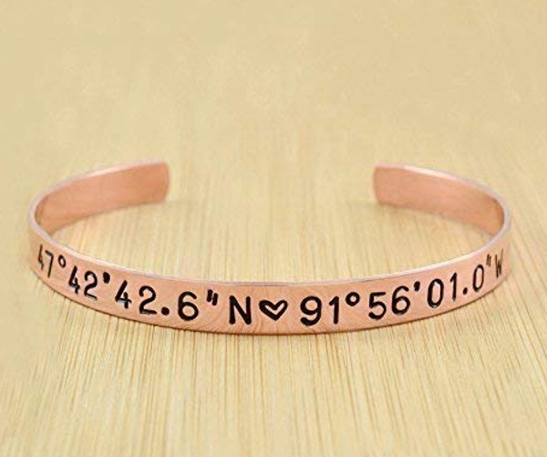 Latitude Longitude Coordinates Bracelet