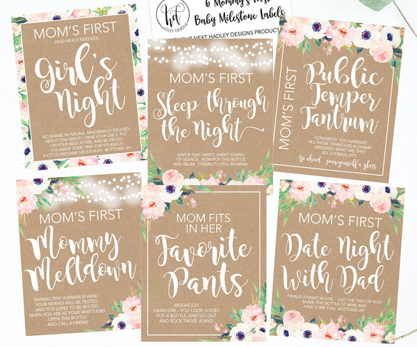 Mommy's Milestone Wine Labels