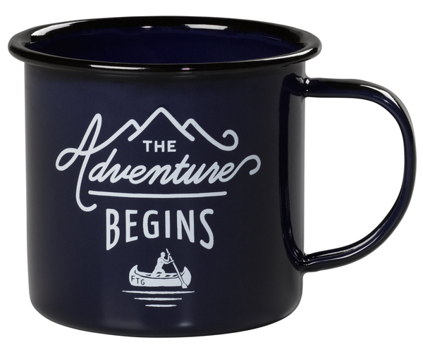 The Adventure Begins Enamel Mug