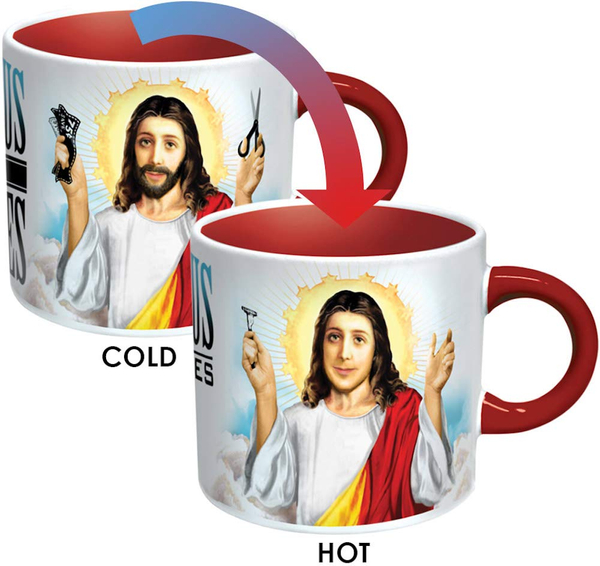 Jesus Shaves Heat Activated Mug