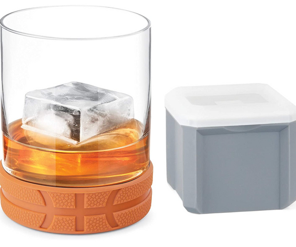 Basketball Glass and Ice Mold Set