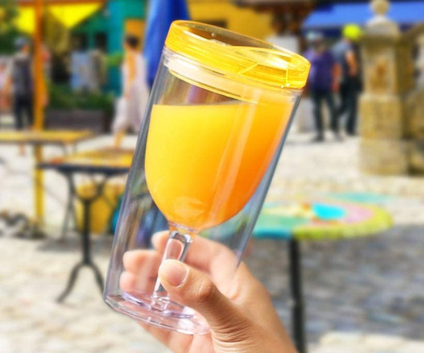 Insulated Wine Tumbler Cup With Drink-Through Lid