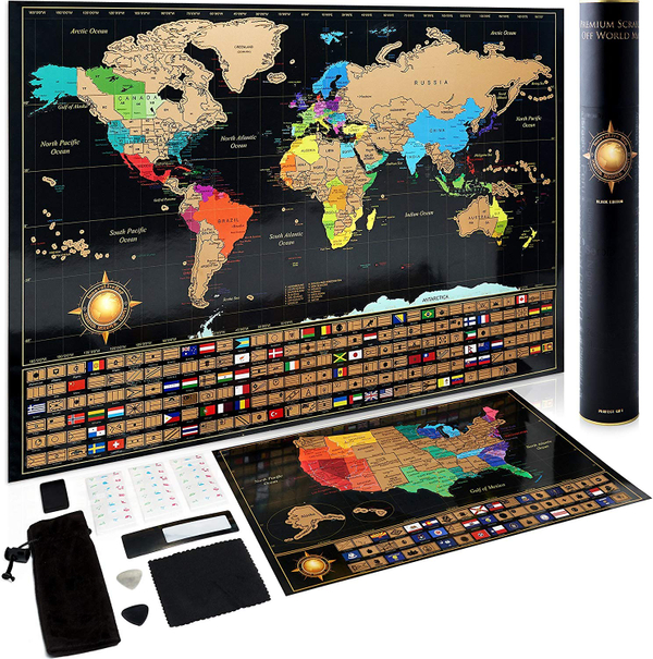 Scratch Off World Map Poster