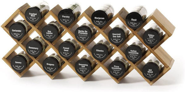 Kamenstein  18-Jar Bamboo Countertop Spice Rack