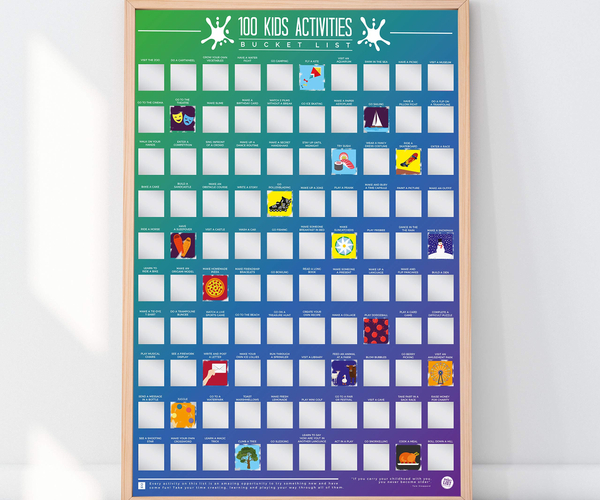 100 Kids Activities Bucket List Scratch Off Poster