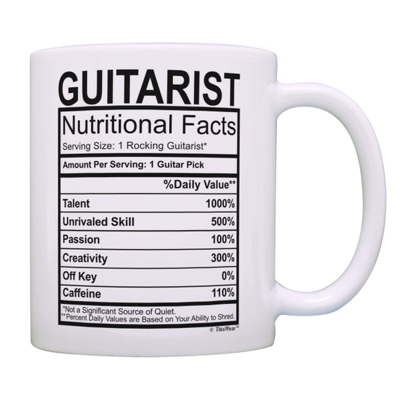 Guitarist Nutrional Facts Mug
