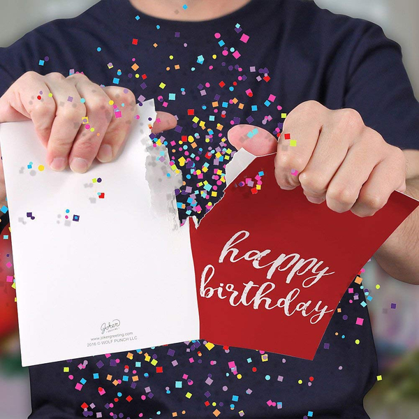 Endlessly Singing Birthday Card Filled With Glitter