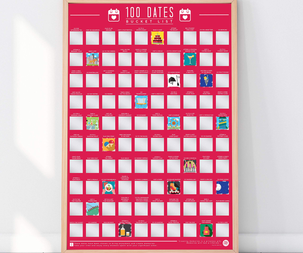 100 Dates Bucket List Scratch Off Poster
