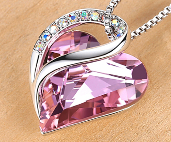 Infinity Love Birthstone Heart Pendant