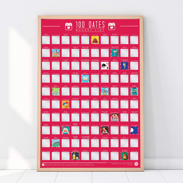 100 Dates Bucket List Scratch Off Poster
