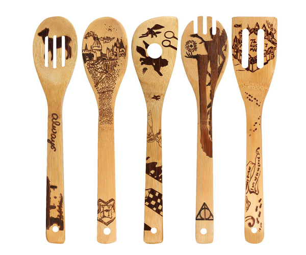 Potter-Themed Bamboo Cooking Utensils
