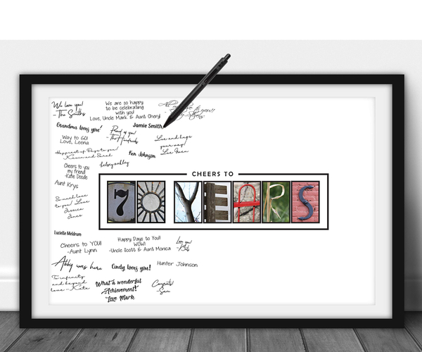 70th Birthday Signable Frame