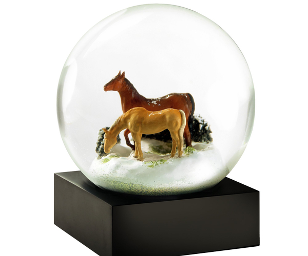 Winter Horses Snow Globe