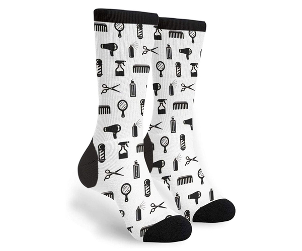 Barber Themed Dress Socks