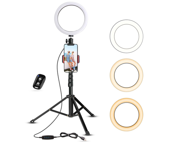 Selfie Ring Light With Tripod Stand & Cell Phone Holder