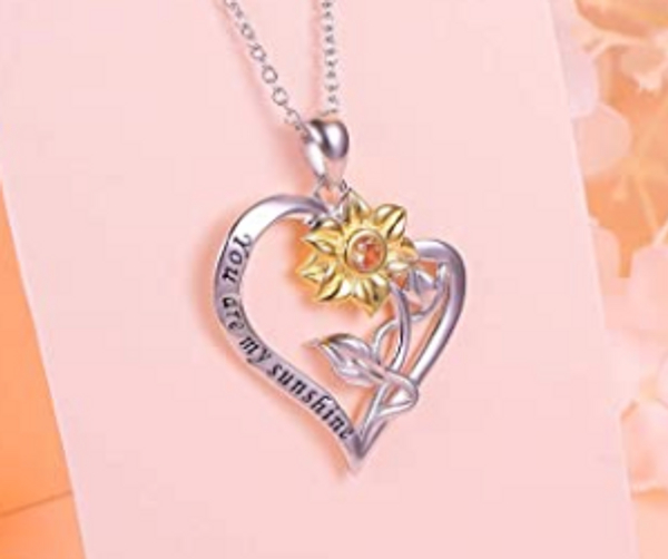 You Are My Sunshine Sunflower Necklace