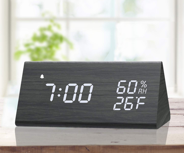 Digital Wooden Alarm Clock