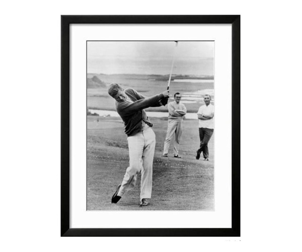 Framed Print Of JFK Playing Golf