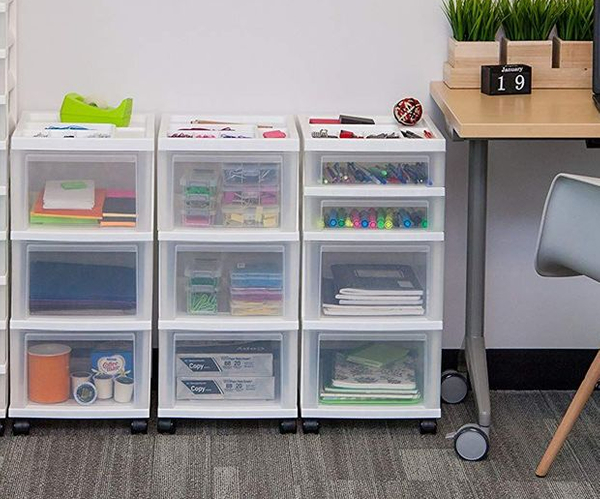 Rolling Plastic Drawers Set