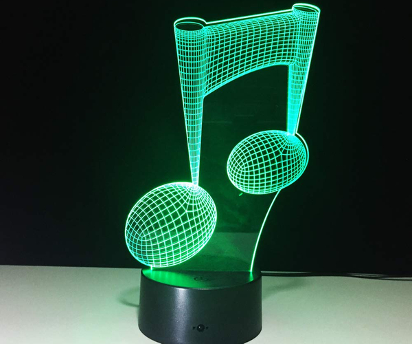 3D Music Note Lamp