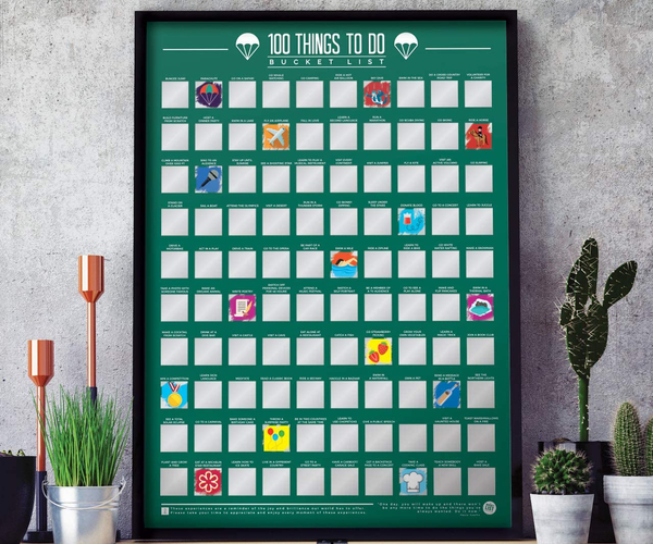 100 Things to Do Bucket List Scratch-Off Poster