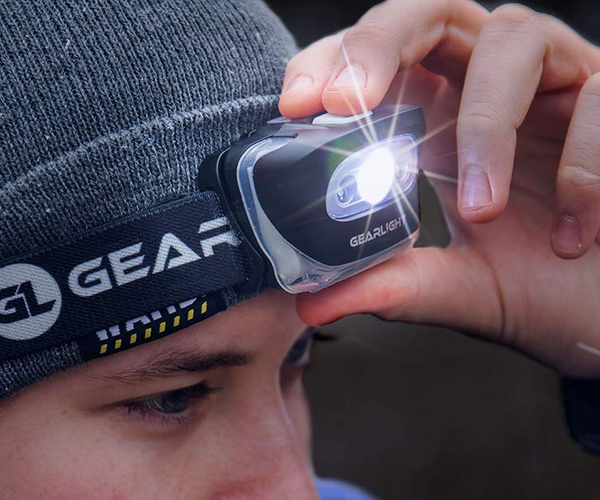 LED Headlamp with Red Safety Lights