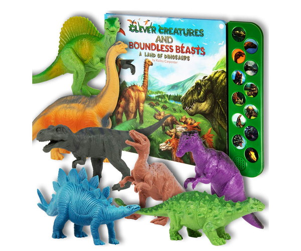 A Land of Dinosaurs Book and Figurines