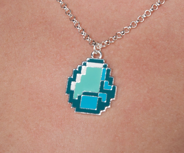 Minecraft Diamond Ore Pendant Necklace