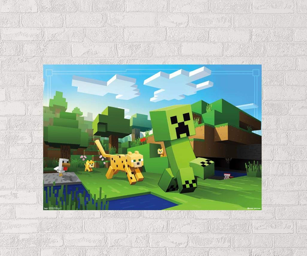 Minecraft Ocelot Chase Wall Poster