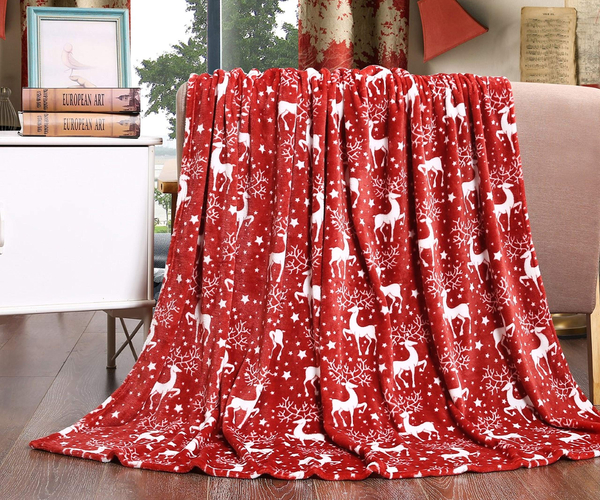 Velvet Plush Holiday Fleece Throw