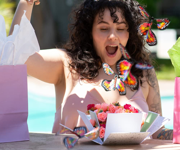 Send a Cake Explosion Box Gift with Flying Butterfly Surprise