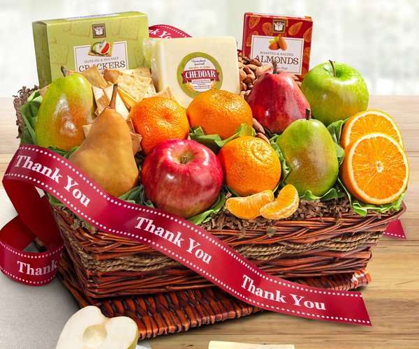 Golden State Fruit and Nut Thank You Basket