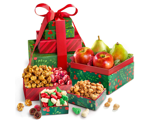 Merry Christmas Fruit & Treats Tower