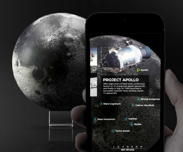 Ultra Realistic 3D Printed Moon Model and App