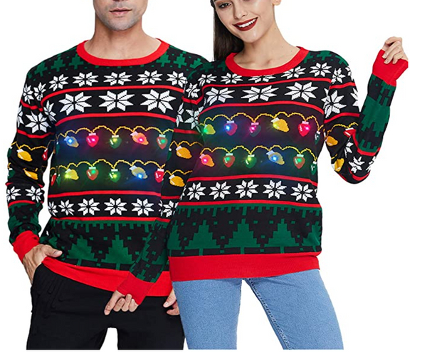 Light Up Couples Tacky Christmas Sweater
