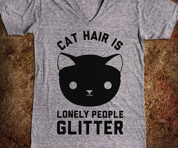 Cat Hair is Lonely People Glitter Shirt