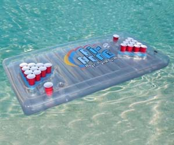Inflatable Beer Pong for the Pool
