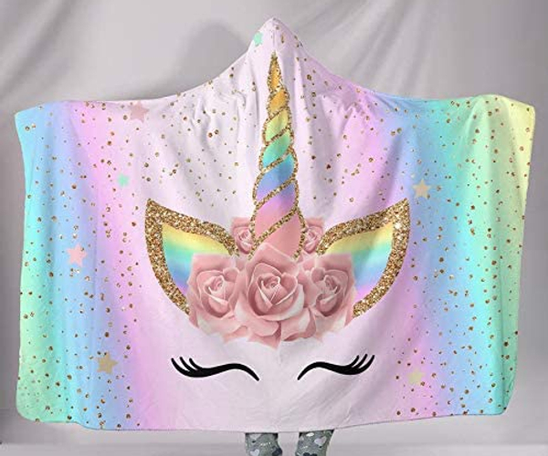 Unicorn Hooded Blanket