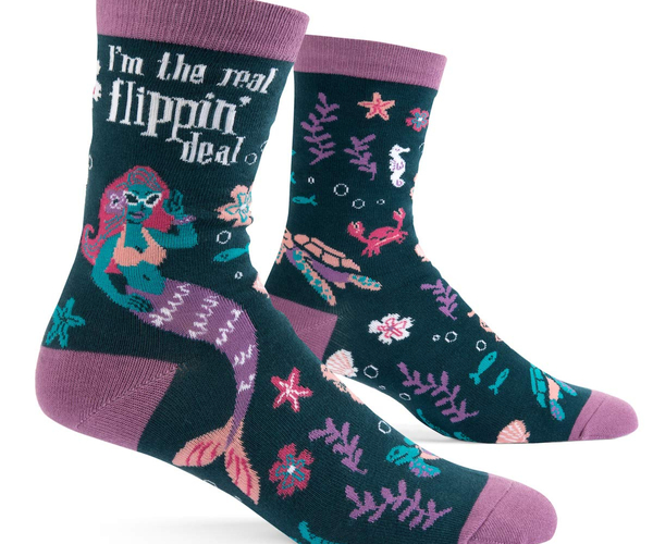 I'm the Real Flippin' Deal Funny Mermaid Socks