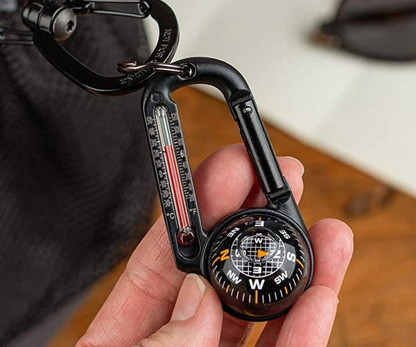 TempaComp Thermometer Compass Carabiner