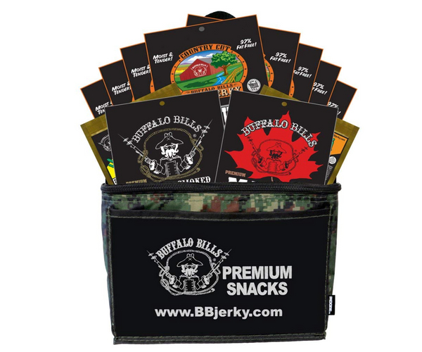 Buffalo Bill's Camo Beef Jerky Lunch Box Gift Bag