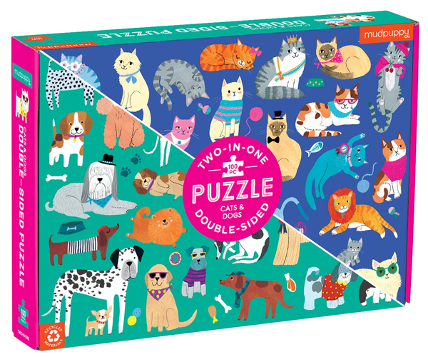 Double Sided Puzzle for Cat and Dog Lovers
