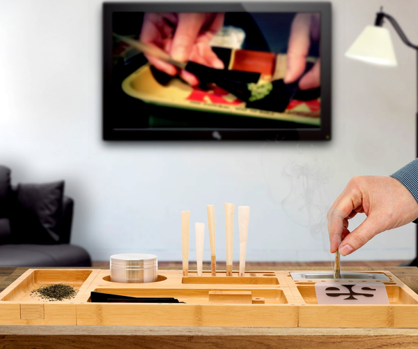 Bamboo Magnet Rolling Foldable Tray