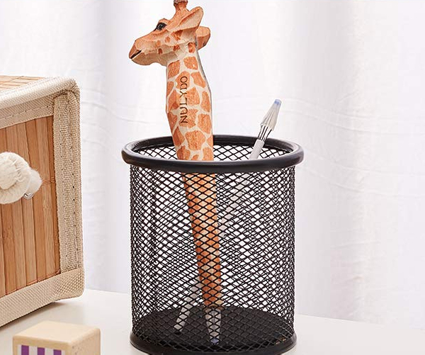 Handcarved Wood Giraffe Pen